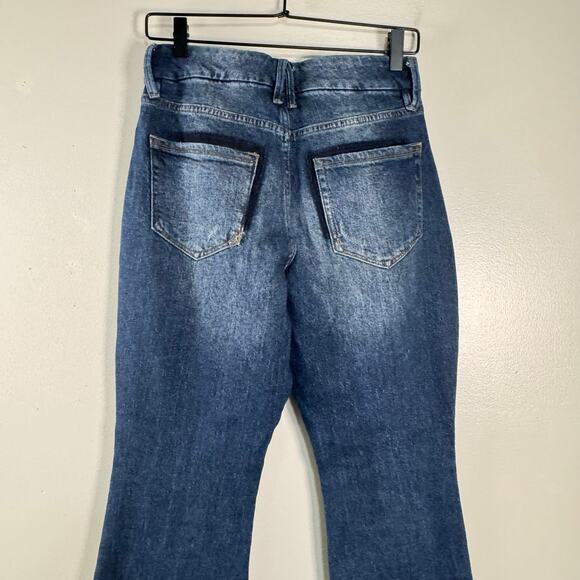 Good American Women's Blue Stretch Mid Rise Cotton Bootcut Jeans Size 2/26 - Picture 5 of 10
